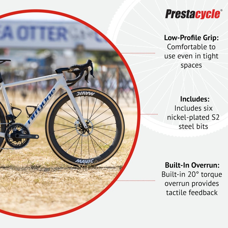 Prestacycle Mini TorqKey â€“ 3Nm Preset Torque Tool with 6 S2 Steel Bits & Holder â€“ Accurate, Compact, Unscrew-Safe â€“ For Bike Maintenance, Torque Wrench for Pre-set Hex, Torx, Phillips Bolts - Image 5